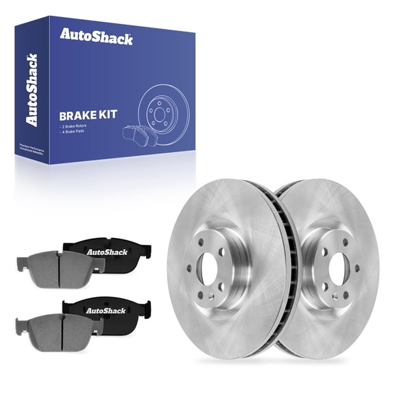 AutoShack Front Brake Rotors & Ceramic Pads for Volvo, XC90 2016-2025 XC60 2018-2025 S60 2019-2025 S90 2017-2024 C40 Recharge 2022-2024 EX40 2025, AWD RWD FWD L4 2.0L - 13.58" (345 mm), 5-Lug