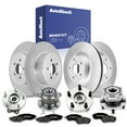 thumbnail image 1 of AutoShack Front Vented & Rear Solid Brake Rotors + Premium Ceramic Pads + Hub Bearing Assembly 16-PC Brake Kit Replacement for 2005 Subaru Legacy 2005 Subaru Outback, 1 of 5
