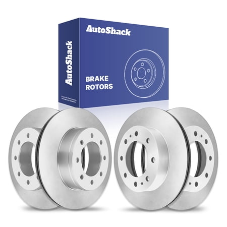AutoShack Front & Rear Brake Rotors for Chevrolet & GMC, Silverado 2500 HD 2001-2006 Express 3500 2004-2023 Sierra 2500 HD 2001-2006, RWD 4WD L4 2.8L V6 4.3L V8 4.8L 6.0L 6.6L 8.1L