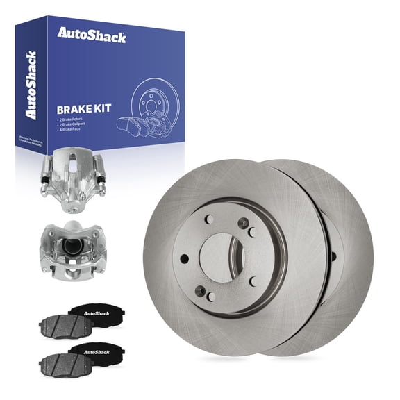 AutoShack Front Brake Rotors, Ceramic Pads & Calipers for Kia, Forte 2010-2013 Forte Koup 2010-2013, FWD L4 2.0L - 11.02" (280 mm), 5-Lug