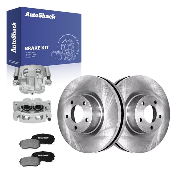 AutoShack Front Brake Rotors, Ceramic Pads & Calipers for Ford & Lincoln, Edge 2011-2014 MKX 2011-2012, AWD FWD L4 2.0L V6 3.5L 3.7L - 12.6" (320 mm), 5-Lug