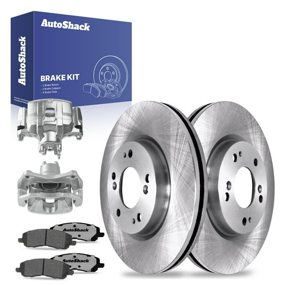 AutoShack Front Brake Rotors Ceramic Brake Pads Calipers | Replacement for Chrysler 200 Sebring 2007-2017 Jeep Patriot Compass 2007-2012 Dodge Caliber 2008-2014 Avenger 4WD FWD | 8-PC Brake Kit
