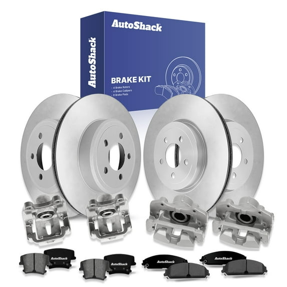 AutoShack Front & Rear Brake Rotors, Ceramic Pads & Calipers for Dodge, Charger 2006 Magnum 2006-2007, RWD V8 5.7L