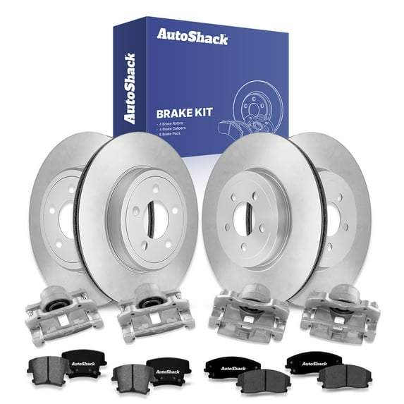 AutoShack Front & Rear Brake Rotors, Premium Pads & Calipers for Dodge, Charger 2010, RWD V6 3.5L