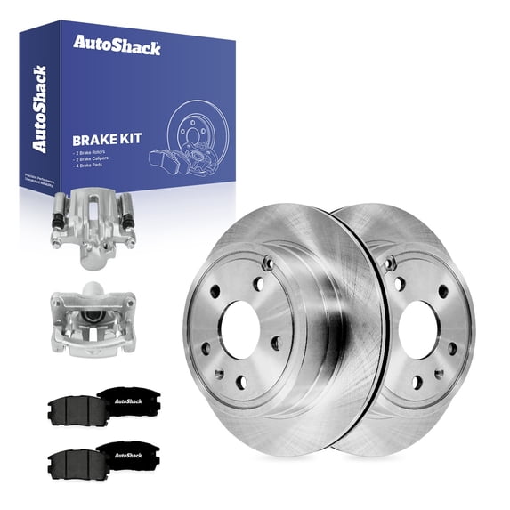 AutoShack Rear Brake Rotors, Premium Pads & Calipers for Chevrolet & GMC, Equinox 2010-2017 Terrain 2010-2017, AWD FWD L4 2.4L V6 3.0L 3.6L - 11.93" (302.9 mm), 5-Lug