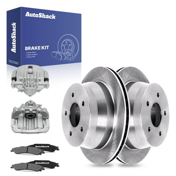 AutoShack Rear Brake Rotors Ceramic Brake Pads Calipers | Replacement for Oldsmobile Bravada Isuzu Hombre Chevrolet S10 1998-2005 Blazer 1998-2004 GMC Sonoma 1998-2005 Jimmy 4WD | 8-PC Brake Kit