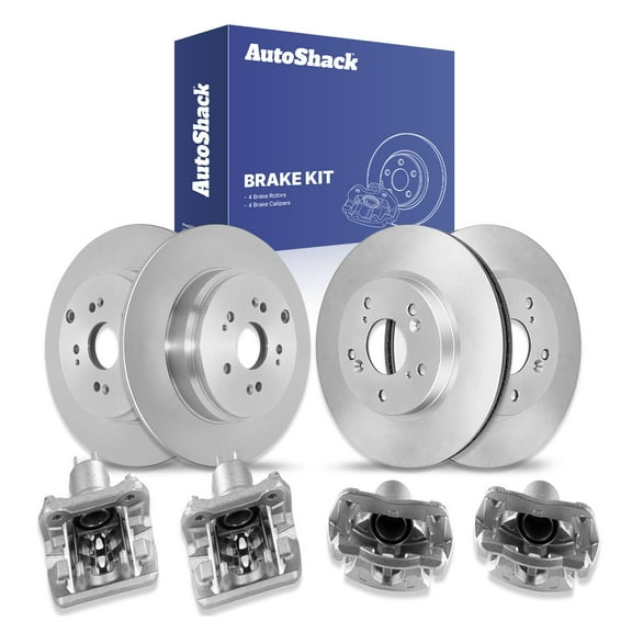 AutoShack Front & Rear Brake Rotors Calipers | Replacement for 2005-2006 Honda CR-V 2.4L 4WD FWD | 8-PC Brake Kit