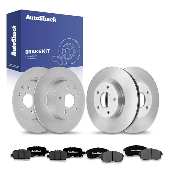 AutoShack Front & Rear Brake Rotors & Premium Pads for Nissan, Sentra 2007-2012, FWD L4 2.5L