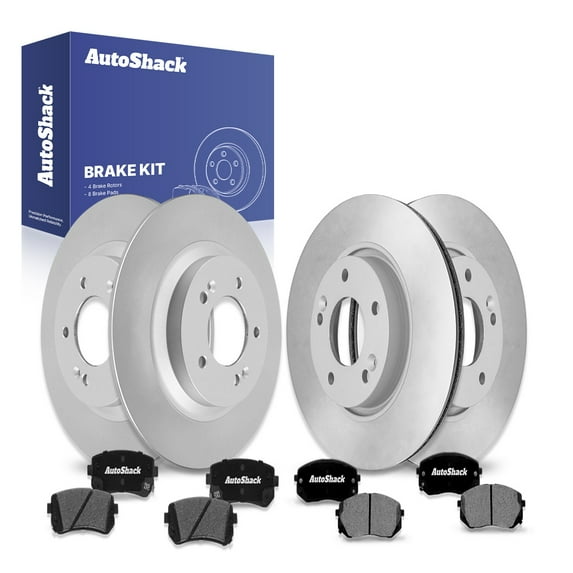 AutoShack Front Vented & Rear Solid Brake Rotors + Ceramic Pads 12-PC Brake Kit Replacement for 2016-2017 Hyundai Sonata 2018-2020 Kia Optima