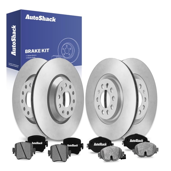 AutoShack Front & Rear Brake Rotors & Ceramic Pads for Volkswagen, GTI 2019-2021, FWD L4 2.0L