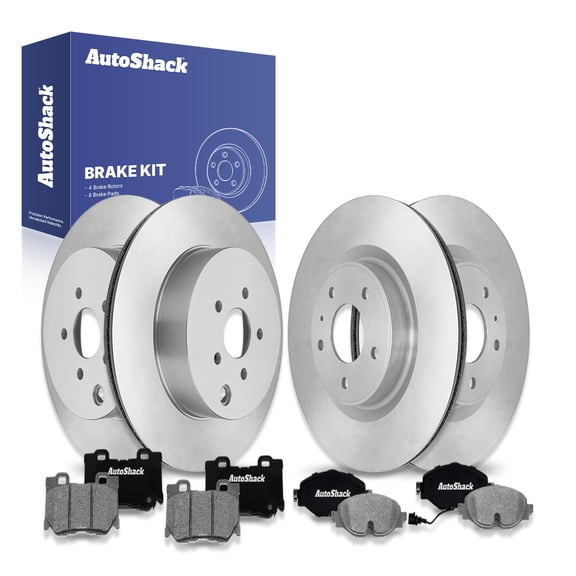 AutoShack Front & Rear Brake Rotors & Ceramic Pads for Nissan, Z 2023, RWD V6 3.0L