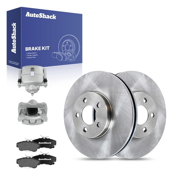 AutoShack Front Brake Rotors, Ceramic Pads & Calipers for Chrysler, PT Cruiser 2001-2009, FWD L4 2.4L - 11.02" (280 mm), 5-Lug