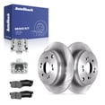 thumbnail image 1 of AutoShack Rear Solid Brake Rotors + Ceramic Pads + Calipers 8-PC Brake Kit Replacement for 2007-2012 Acura RDX 11.99" (304.6 mm), 1 of 5