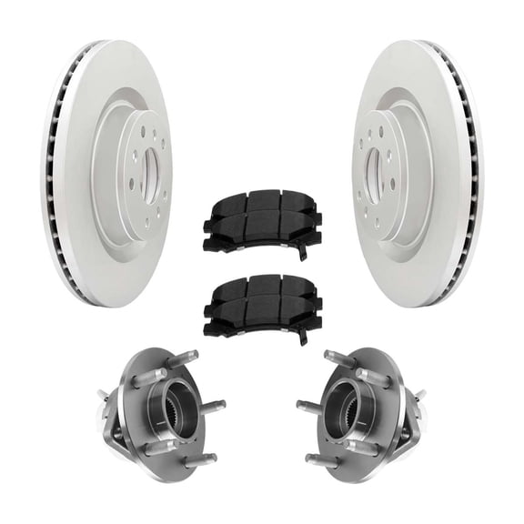 AutoShack Front Brake Rotors Ceramic Brake Pads Wheel Bearing Hub Assembly | Replacement for Chevrolet Monte Carlo Impala Limited 2006-2011 Buick Lucerne | Coated | 8-PCBrake Kit| ArmorStop