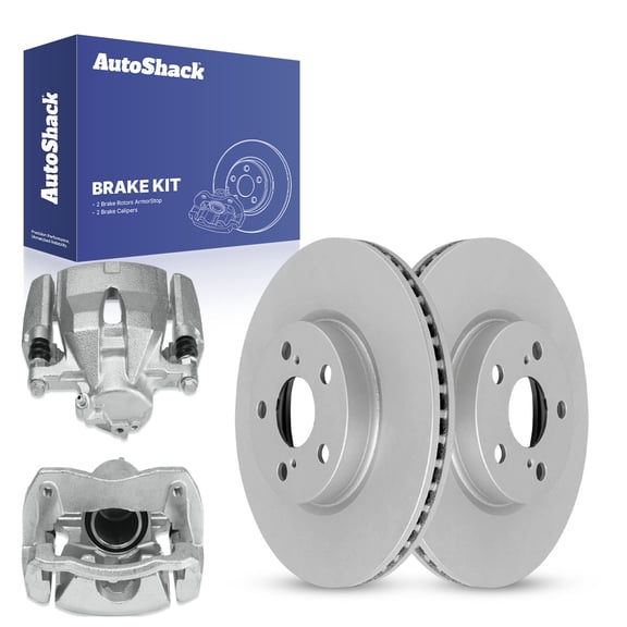 AutoShack 10.83" (275 mm) Front Vented Brake Rotors Coated + Calipers | Replacement for 2009-2019 Toyota Corolla 2008-2014 Scion xD 2009-2014 Toyota Matrix | 4-PC Brake Kit | ArmorStop