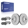 thumbnail image 1 of AutoShack Front Vented Coated Brake Rotors + Ceramic Pads 6-PC Brake Kit Replacement for 2003-2008 Toyota Corolla 2003-2008 Toyota Matrix 2003-2008 Pontiac Vibe ArmorStop 10.82" (274.9 mm), 1 of 5