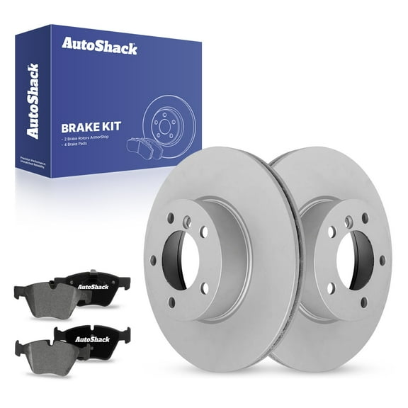 AutoShack 12.28" (312 mm) Front Vented Brake Rotors Coated + Ceramic Brake Pads | Replacement for 2007-2010 BMW 328i 2008 BMW 328xi | 6-PC Brake Kit | ArmorStop
