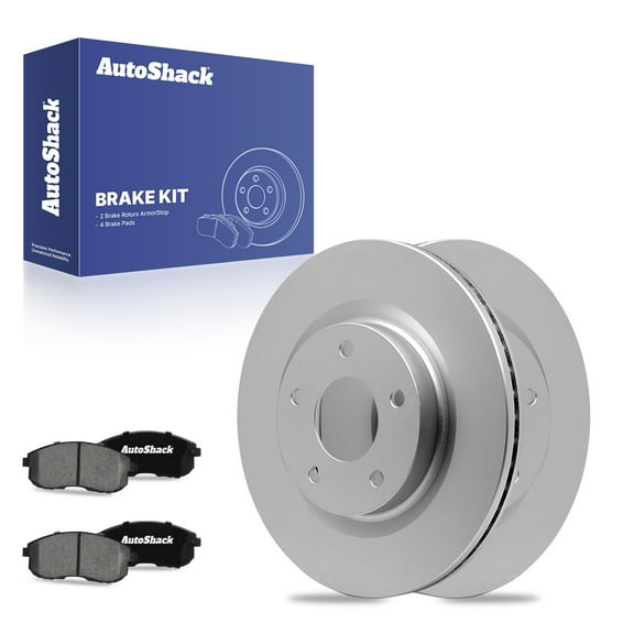 AutoShack 11.65" (296 mm) Front Vented Brake Rotors Coated + Ceramic Brake Pads | Replacement for 2007-2013 Nissan Altima | 6-PC Brake Kit | ArmorStop