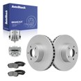 thumbnail image 1 of AutoShack Front Vented Coated Brake Rotors + Ceramic Pads + Calipers 8-PC Brake Kit Replacement for 2005 Subaru Legacy ArmorStop 10.89" (276.6 mm), 1 of 5