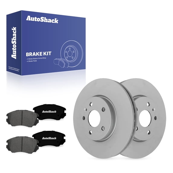 AutoShack Front Vented Coated Brake Rotors + Ceramic Pads 6-PC Brake Kit Replacement for 2010-2017 Chevrolet Equinox 2010-2017 GMC Terrain 2013-2015 Chevrolet Malibu ArmorStop 12.64" (321 mm)