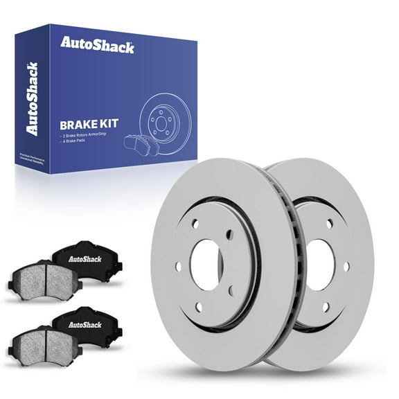 AutoShack 11.89" (302 mm) Front Vented Brake Rotors Coated + Ceramic Brake Pads | Replacement for 2008-2016 Dodge Grand Caravan 2008-2016 Chrysler Town & Country | 6-PC Brake Kit | ArmorStop