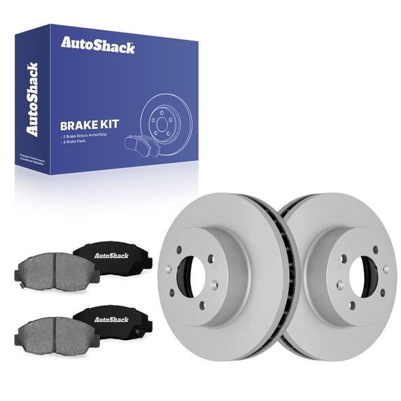 AutoShack Front Brake Rotors & Premium Pads for Honda & Acura, Civic 1996-2005 Insight 2010-2014 EL 1997-2005, FWD L4 1.3L 1.6L 1.7L 2.0L - Coated - ArmorStop - 10.31" (262 mm), 4-Lug