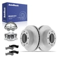 thumbnail image 1 of AutoShack Front Vented Coated Brake Rotors + Premium Ceramic Pads + Calipers 8-PC Brake Kit Replacement for 2006-2017 Chevrolet Express 3500 2008-2017 GMC Savana 3500 ArmorStop 12.79" (324.8 mm), 1 of 5