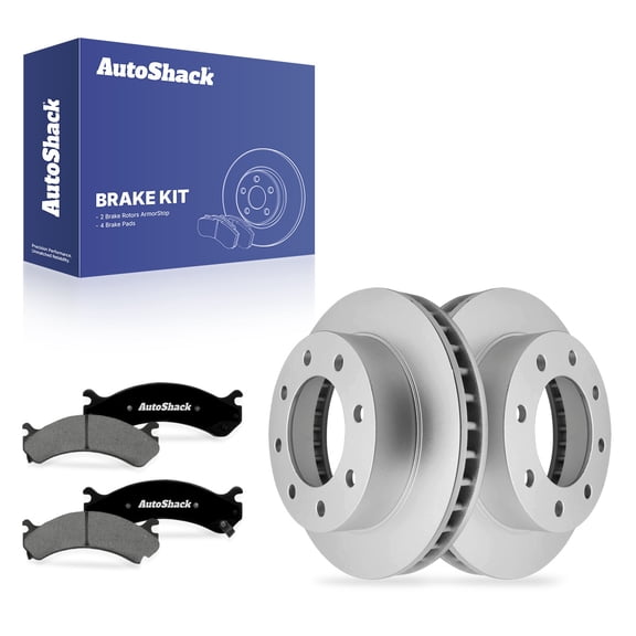 AutoShack Front Brake Rotors & Premium Pads for Chevrolet, Express 2500 2003-2017, RWD AWD L4 2.8L V6 4.3L V8 4.8L 5.3L 6.0L 6.6L - Coated - ArmorStop - 12.78" (324.7 mm), 8-Lug