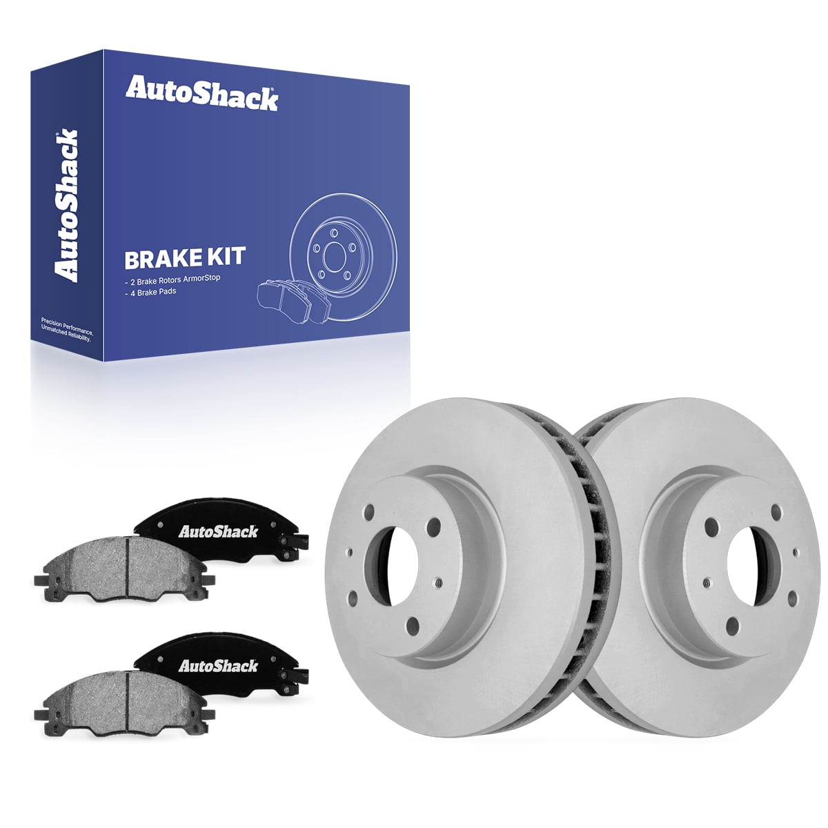 AutoShack Front Brake Rotors & Ceramic Pads for Ford, Focus 2008-2011, FWD L4 2.0L - Coated - ArmorStop - 10.83" (275 mm), 4-Lug