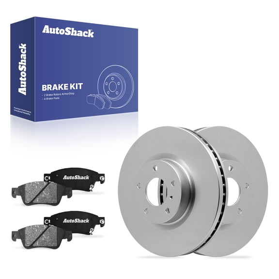 AutoShack Front Brake Rotors & Ceramic Pads for INFINITI, G37 2009-2010, AWD V6 3.7L - Coated - ArmorStop - 12.54" (318.6 mm), 5-Lug
