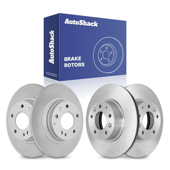 AutoShack Front Vented & Rear Solid Coated Brake Rotors 4-PC Set Replacement for 2006-2012 Ford Fusion 2006-2013 Mazda 6 2007-2012 Lincoln MKZ 2006-2011 Mercury Milan 2006 Lincoln Zephyr ArmorStop