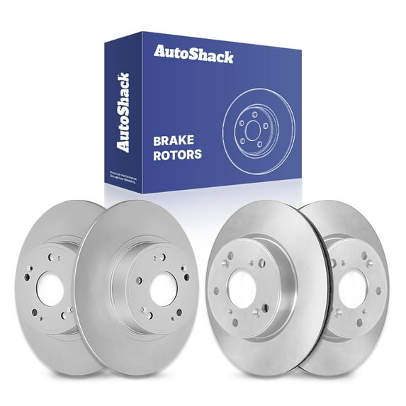 AutoShack Front Vented & Rear Solid Coated Brake Rotors 4-PC Set Replacement for 2013-2021 Honda Accord 2023 Honda Accord ArmorStop