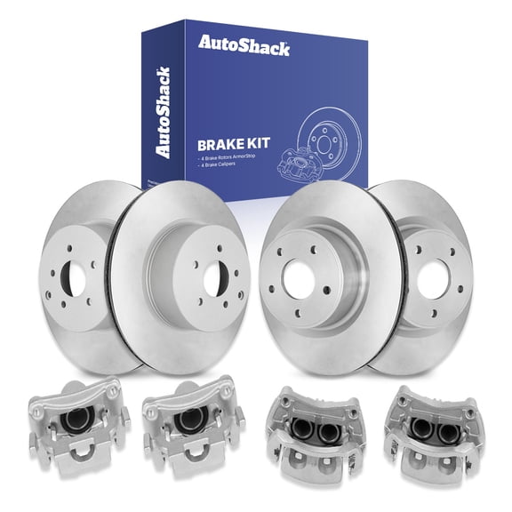 AutoShack Front & Rear Brake Rotors Calipers | Replacement for 2013-2020 Nissan Pathfinder 2015-2023 Murano 2013 INFINITI JX35 2014-2020 QX60 V6 4WD AWD FWD | Coated | 8-PC Brake Kit | ArmorStop