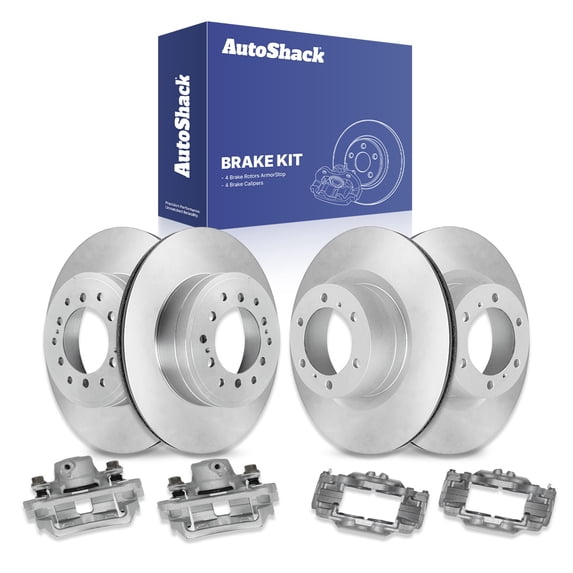 AutoShack Front & Rear Brake Rotors & Calipers for Toyota & Lexus, 4Runner 2015-2023 GX460 2016-2023, AWD 4WD RWD V6 4.0L V8 4.6L - Coated - ArmorStop