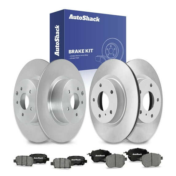 AutoShack Front & Rear Brake Rotors & Ceramic Pads for Nissan, Altima 2005-2006 Maxima 2005-2008, FWD V6 3.5L - Coated - ArmorStop