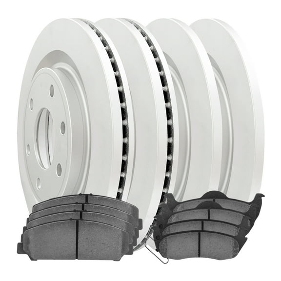 AutoShack Front & Rear Brake Rotors Ceramic Brake Pads | Replacement For 2007-2010 Nissan TITAN 2007-2011 Armada 2007-2010 INFINITI QX56 5.6L V8 4WD RWD | Coated | 12-PC Brake Kit | ArmorStop