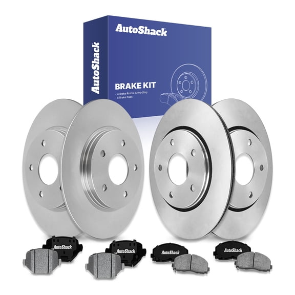 AutoShack Front & Rear Brake Rotors & Ceramic Pads for Chrysler, Town & Country 2015-2016, FWD V6 3.6L - Coated - ArmorStop