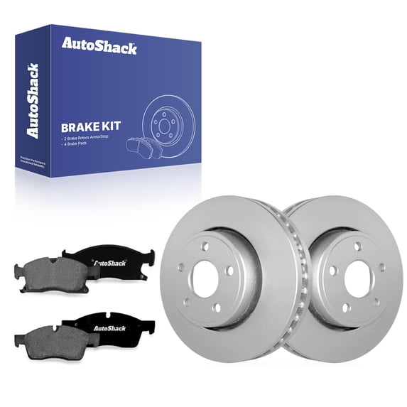 AutoShack Front Vented Coated Brake Rotors + Premium Ceramic Pads 6-PC Brake Kit Replacement for 2017-2020 Jeep Grand Cherokee 2017-2020 Dodge Durango ArmorStop 13" (330.2 mm)