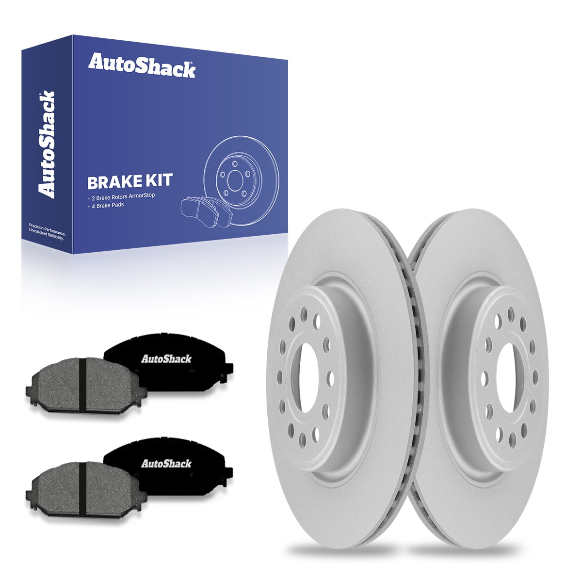 AutoShack Front Brake Rotors Premium Ceramic Brake Pads | Replacement For 2019-2024 Ram 1500 3.0L 3.6L 5.7L 6.2L V6 V8 4WD AWD RWD | Coated | 6-PC Brake Kit | ArmorStop