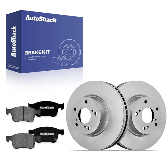 AutoShack Front Vented Coated Brake Rotors + Premium Ceramic Pads 6-PC Brake Kit Replacement for 2018-2024 Honda Accord 2022-2025 Honda Civic 2023-2025 Acura Integra ArmorStop 12.28" (312 mm)