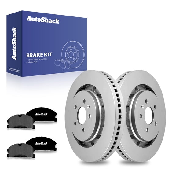 AutoShack 13.86" (352 mm) Front Vented Brake Rotors Coated + Premium Ceramic Brake Pads | Replacement for 2013-2017 Ford Explorer 2013-2016 Ford Taurus | 6-PC Brake Kit | ArmorStop