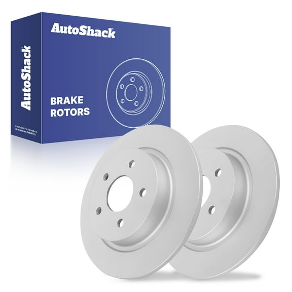 AutoShack 11.02" (280 mm) Rear Solid Brake Rotors Coated | Replacement for 2004-2012 Volvo S40 2006-2013 Volvo C70 | 2-PC Set | ArmorStop