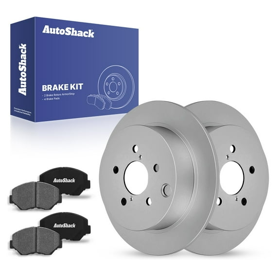 AutoShack 10.78" (273.8 mm) Rear Solid Brake Rotors Coated + Ceramic Brake Pads | Replacement for 2014-2018 Subaru Forester 2012-2023 Subaru Impreza | 6-PC Brake Kit | ArmorStop