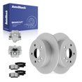 thumbnail image 1 of AutoShack Rear Solid Coated Brake Rotors + Ceramic Pads + Calipers 8-PC Brake Kit Replacement for 2007-2011 Toyota Camry 2007-2012 Lexus ES350 2008-2011 Toyota Avalon ArmorStop 11.06" (281 mm), 1 of 5