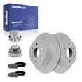 thumbnail image 1 of AutoShack Rear Vented Coated Brake Rotors + Ceramic Pads + Calipers 8-PC Brake Kit Replacement for 2007-2013 Chevrolet Silverado 1500 2007-2013 GMC Sierra 1500 ArmorStop 13.57" (344.8 mm), 1 of 5