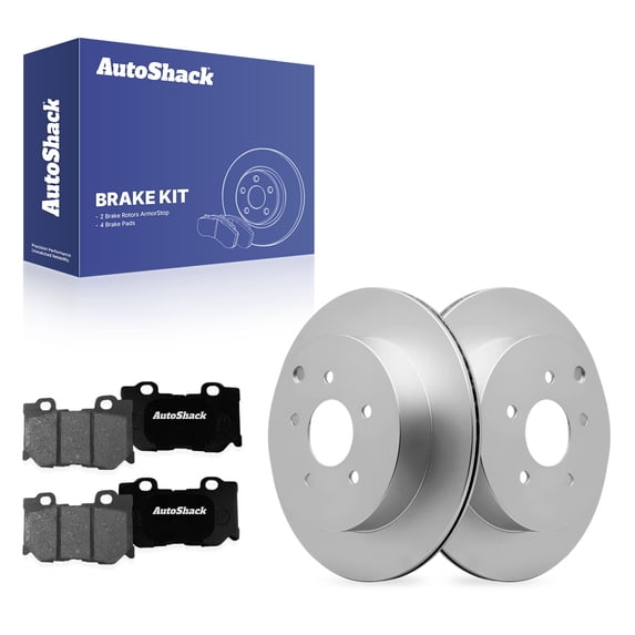 AutoShack Rear Brake Rotors & Premium Pads for INFINITI, M37 2013 Q70 2018-2019 M56 2013, AWD RWD V6 3.7L V8 5.6L - Coated - ArmorStop - 12.12" (307.8 mm), 5-Lug