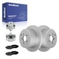 thumbnail image 1 of AutoShack Rear Solid Coated Brake Rotors + Premium Ceramic Pads + Calipers 8-PC Brake Kit Replacement for 2010-2014 Subaru Outback 2010-2014 Subaru Legacy ArmorStop 11.25" (285.8 mm), 1 of 4