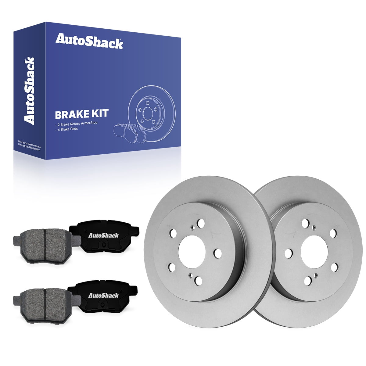 AutoShack Rear Brake Rotors & Premium Pads for Toyota, Corolla 2009 ...