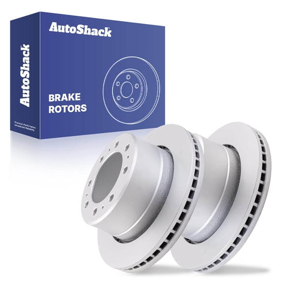 AutoShack Rear Brake Rotors for Ram & Dodge, 2500 2011-2024 3500 2011-2024 Ram 2500 2009-2010 Ram 3500 2009-2010, 4WD RWD L6 5.9L 6.7L V8 5.7L 6.4L - Coated - ArmorStop - 14.09" (358 mm), 8-Lug