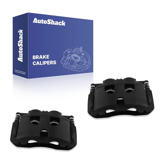 AutoShack Front Black Brake Calipers for Ford, F-150 2012-2020, 4WD RWD AWD V6 2.7L 3.0L 3.3L 3.5L 3.7L V8 5.0L 6.2L, Left and Right, Pair